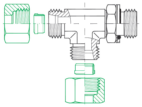 Raccords de tube DIN à 24 degrés, écrou compatible, relation des tailles de filetages, taille du tube, assemblage DIN, Bague coupante, filetages DIN, taille Dash, BSPP